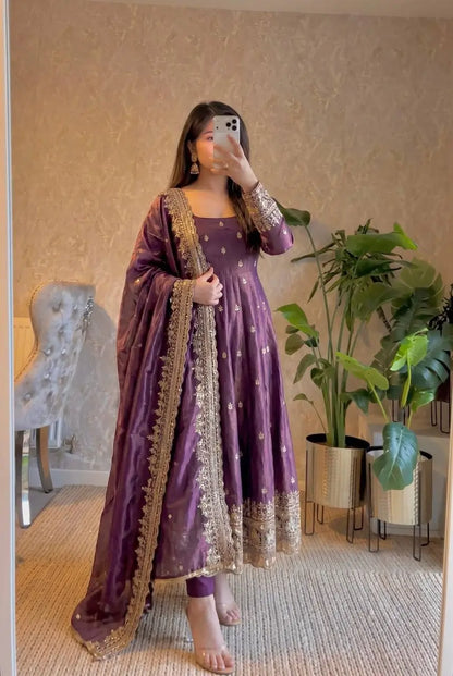 Ready to Wear Two Tone Anarkali Gown Set