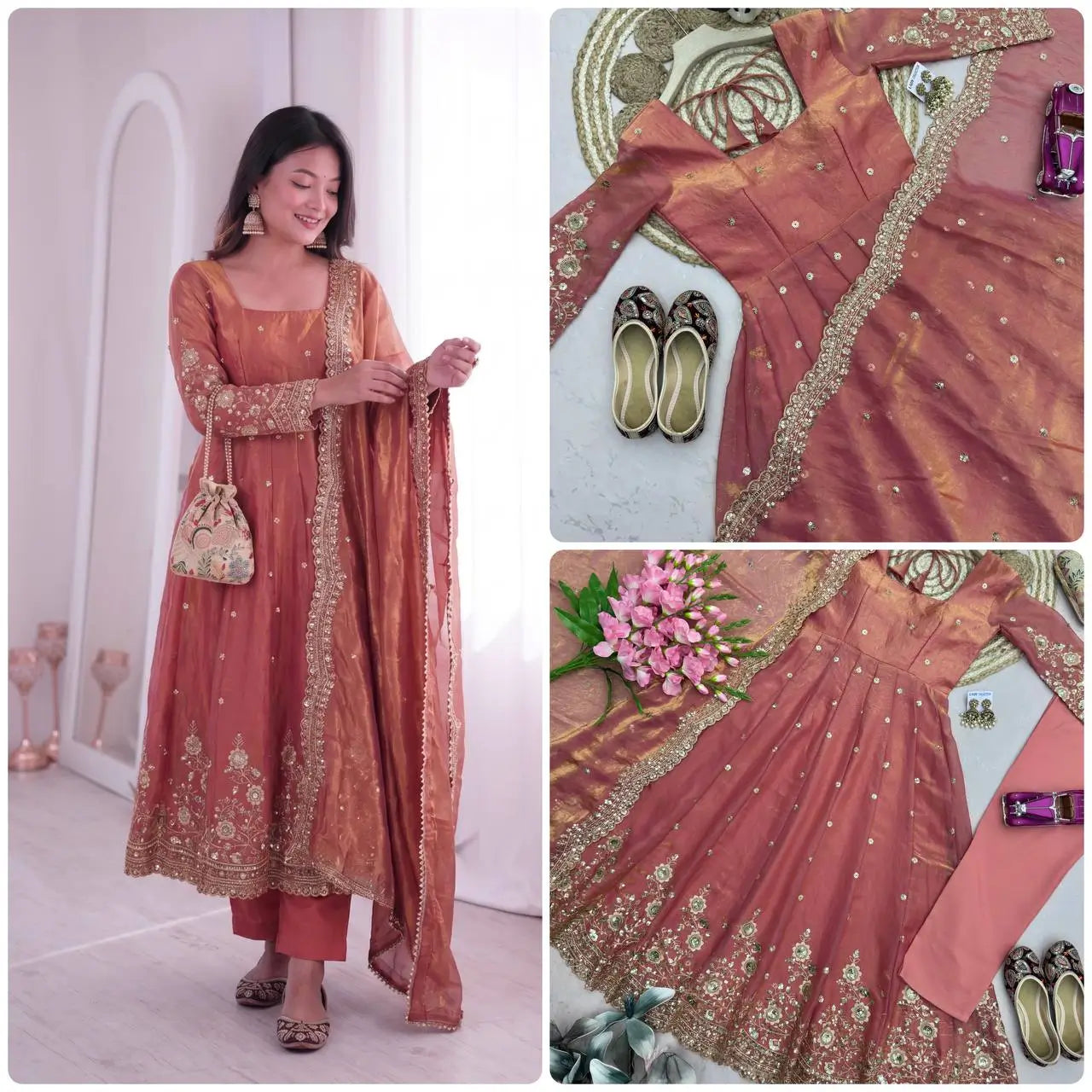 Ready to Wear Two Tone Anarkali Set