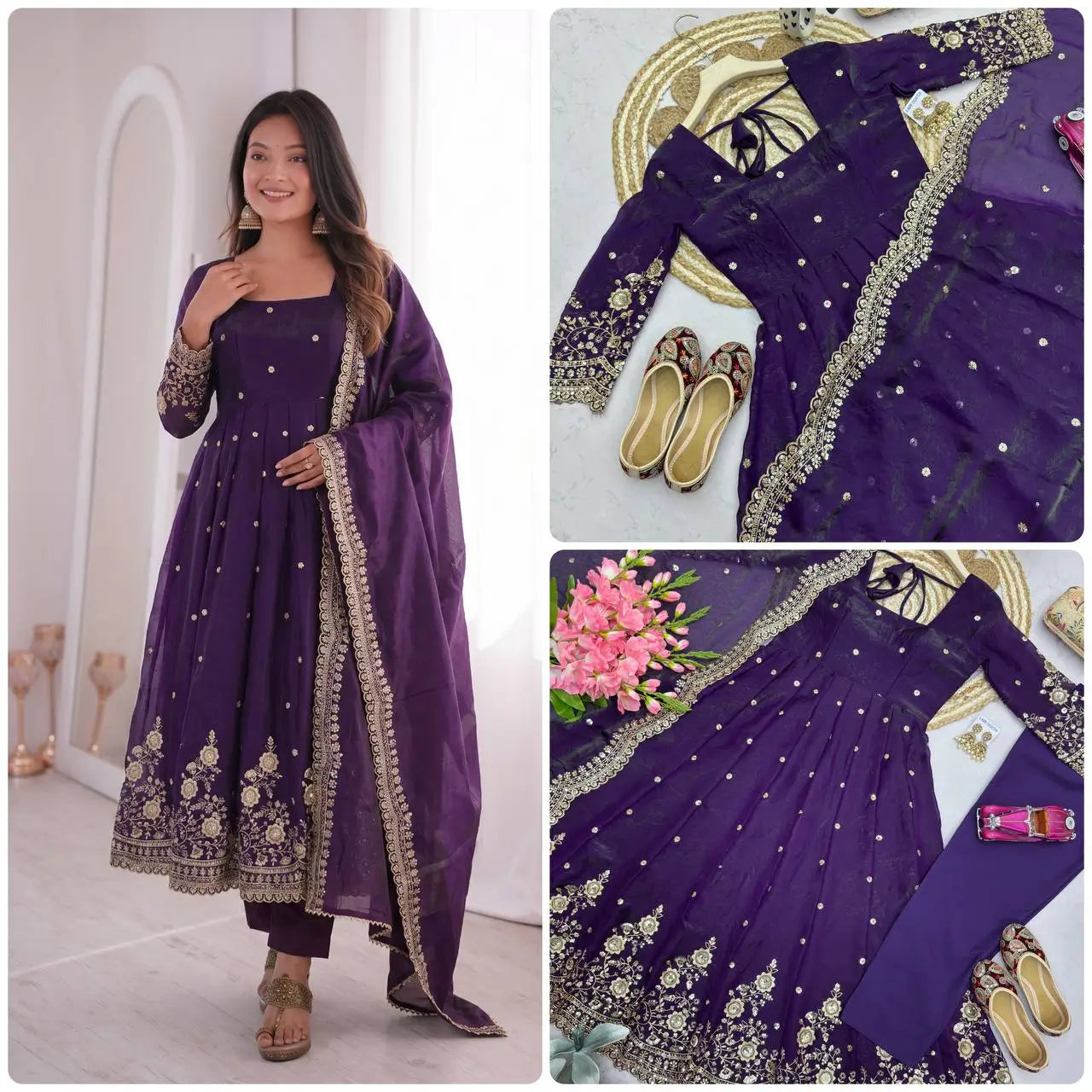 Ready to Wear Two Tone Anarkali Set