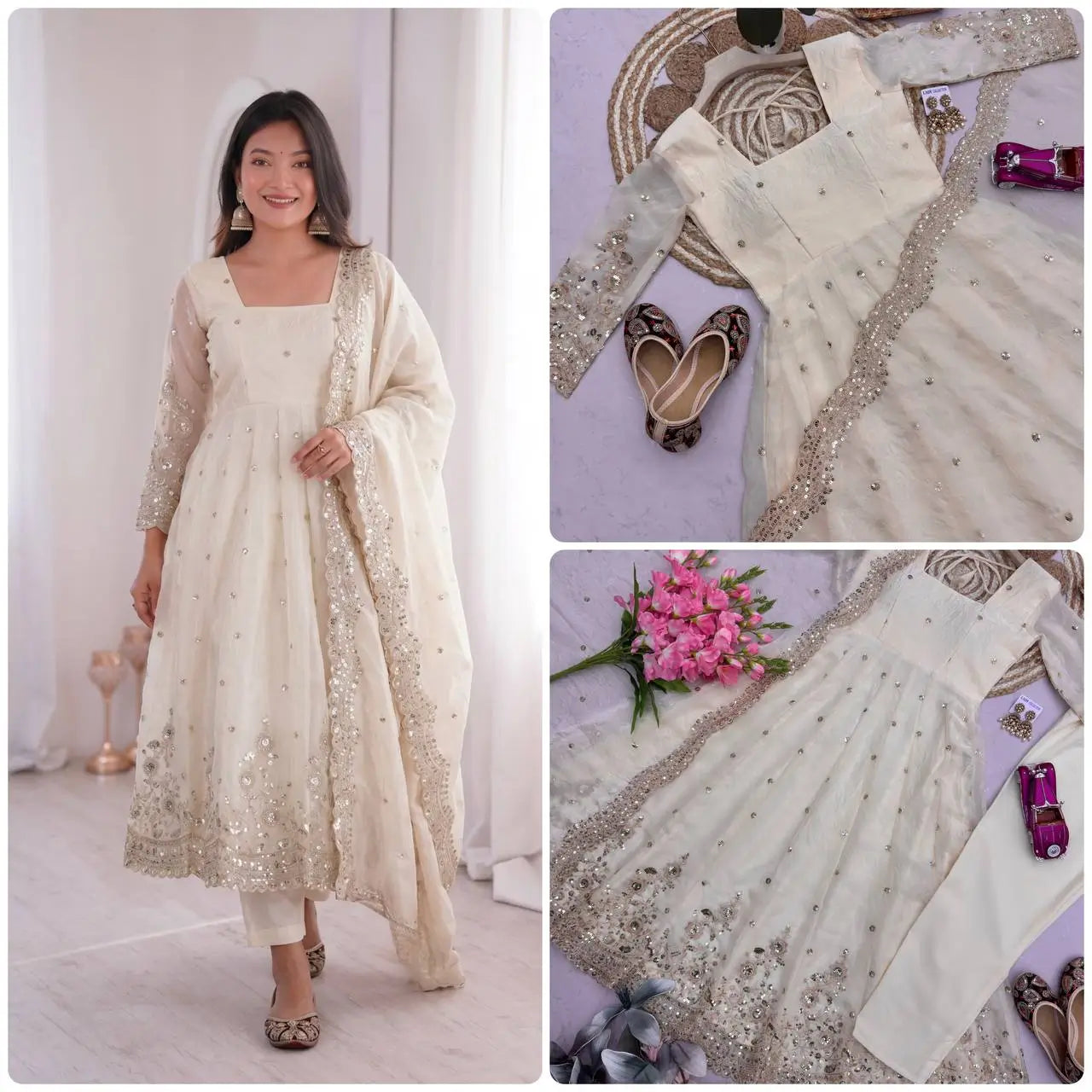 Ready to Wear Two Tone Anarkali Set
