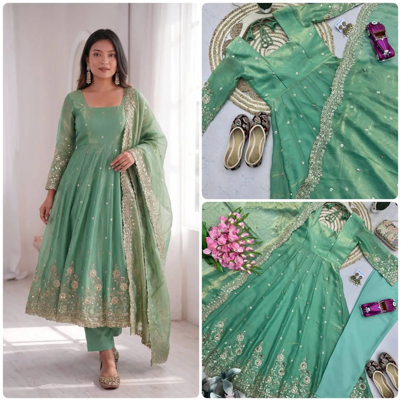 Ready to Wear Two Tone Anarkali Set