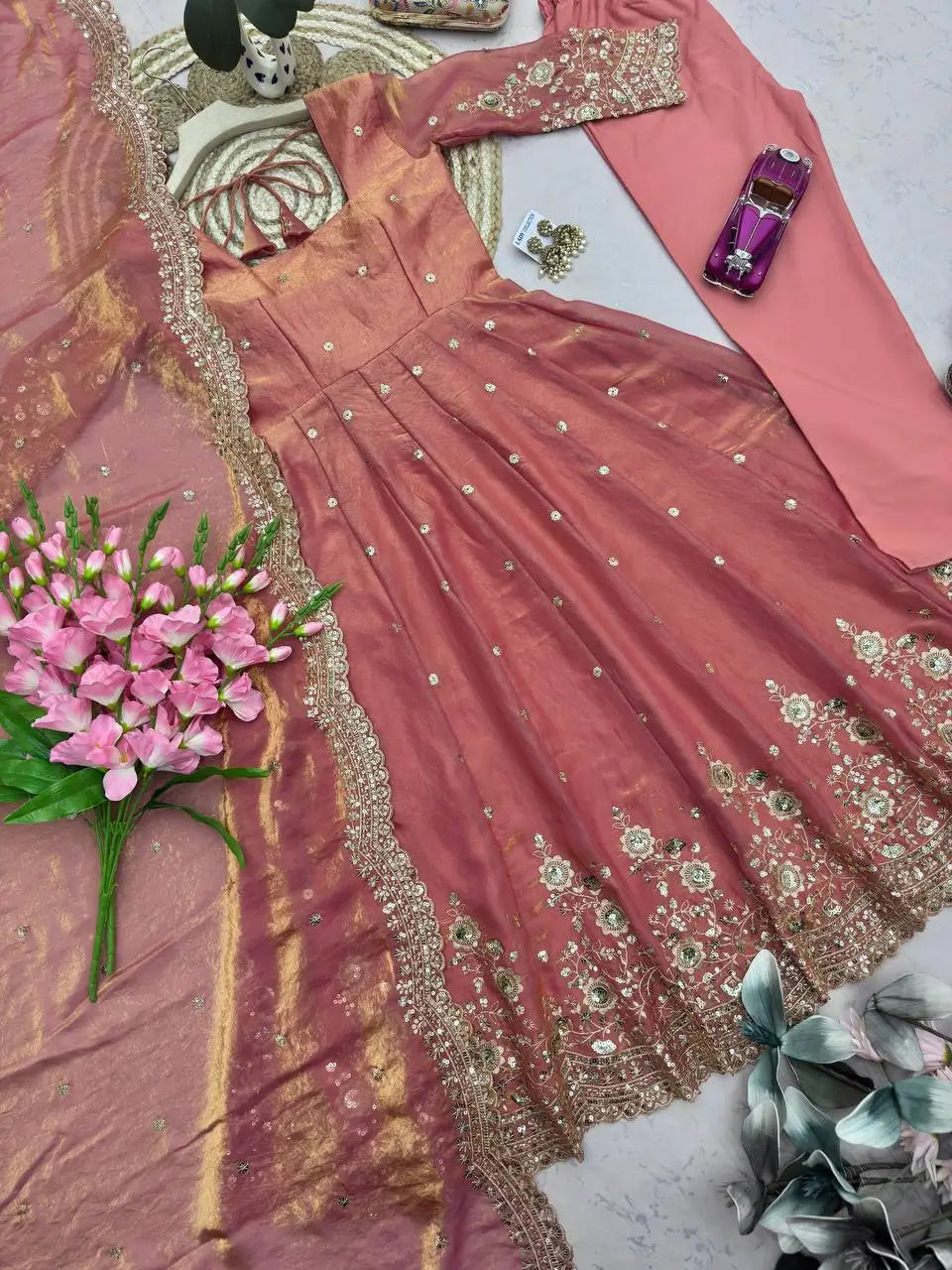 Ready to Wear Two Tone Anarkali Set
