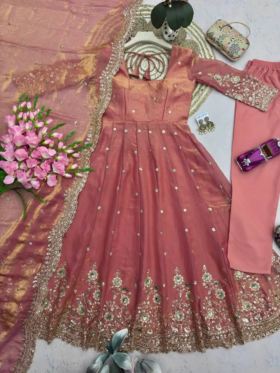 Ready to Wear Two Tone Anarkali Set