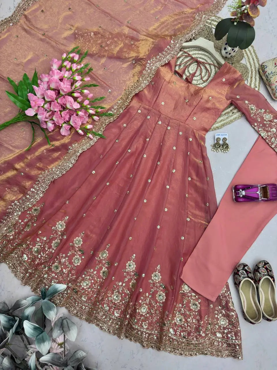 Ready to Wear Two Tone Anarkali Set