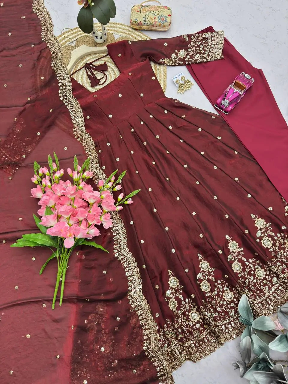 Ready to Wear Two Tone Anarkali Set