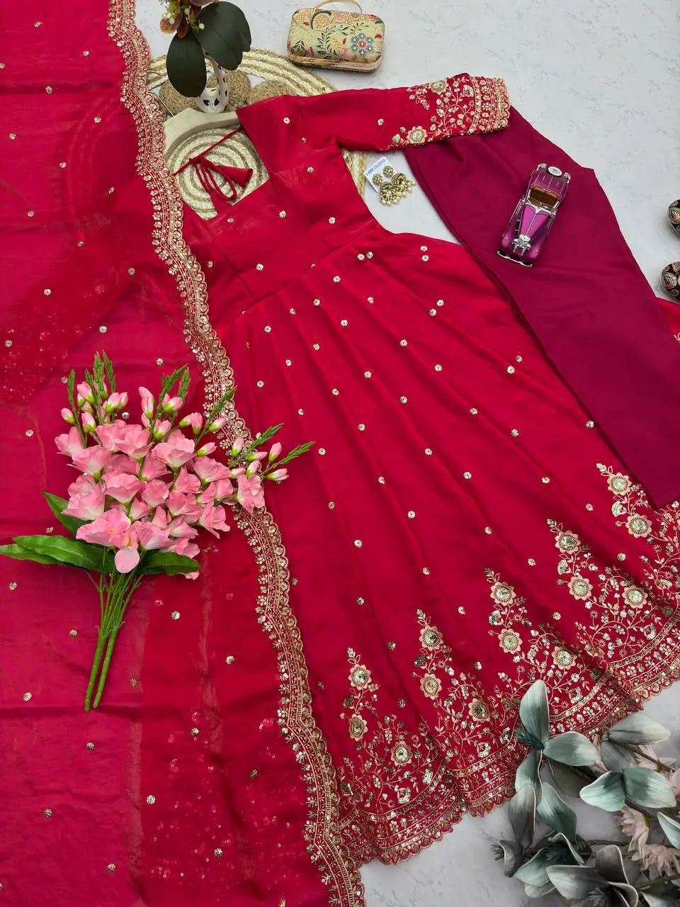 Ready to Wear Two Tone Anarkali Set