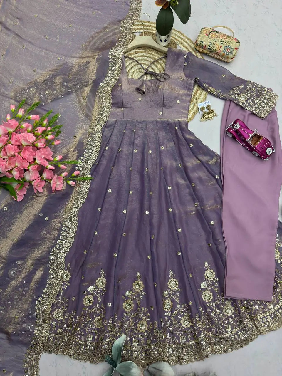 Ready to Wear Two Tone Anarkali Set
