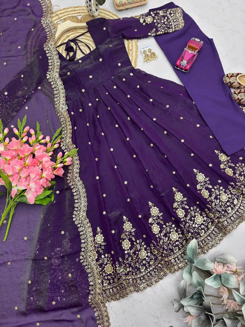 Ready to Wear Two Tone Anarkali Set