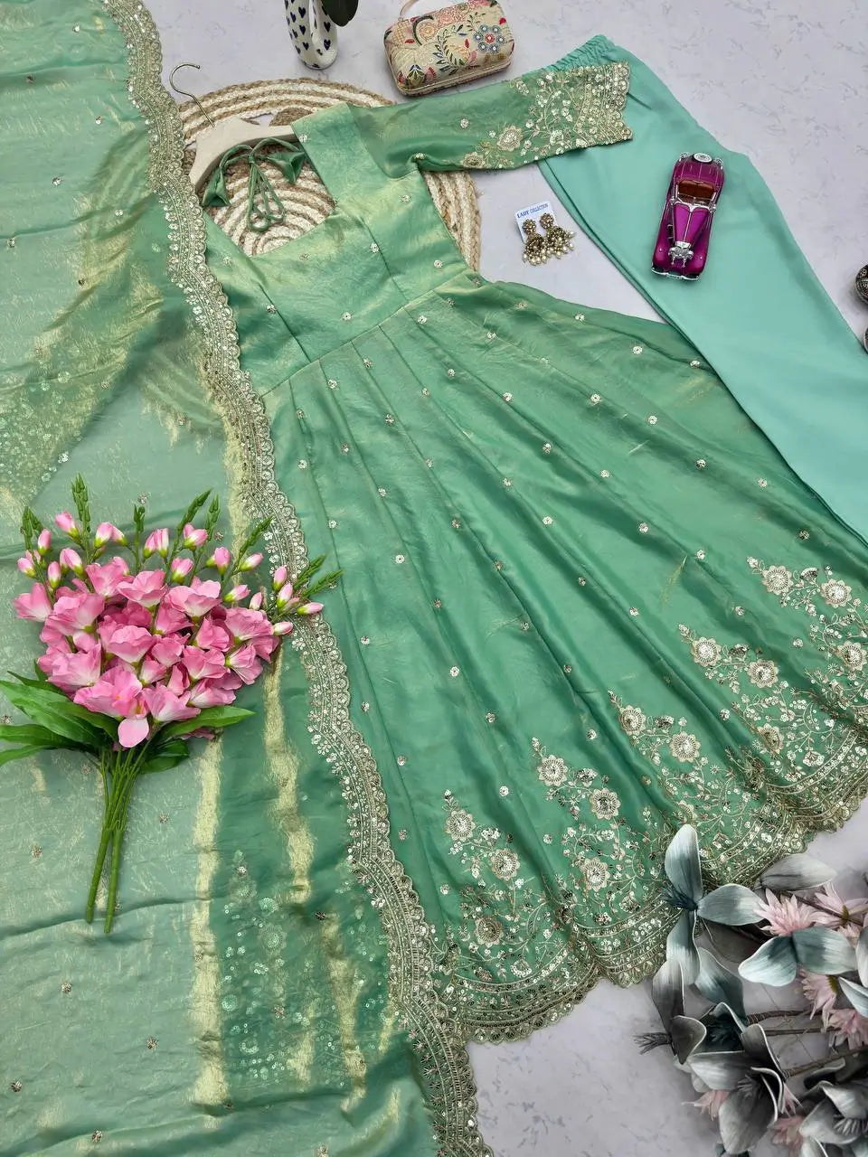 Ready to Wear Two Tone Anarkali Set