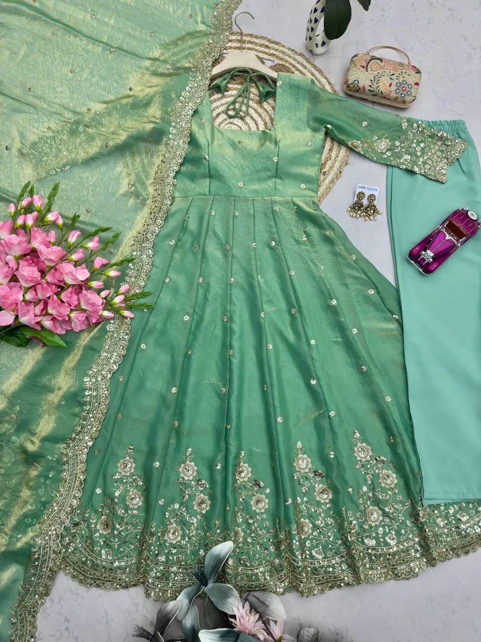 Ready to Wear Two Tone Anarkali Set
