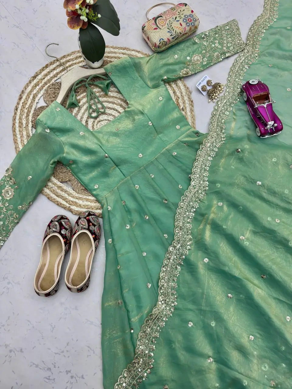 Ready to Wear Two Tone Anarkali Set