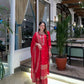 Red Chinon Silk Embroidered Sharara Suit with Dupatta – Heavy Sequence Work | Wedding & Festive Wear