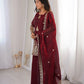 Red Elegant Fendy Silk Sharara Suit Set for Festive and marriage guest outfit