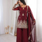 Red Elegant Fendy Silk Sharara Suit Set for Festive and marriage guest outfit