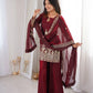 Red Elegant Fendy Silk Sharara Suit Set for Festive and marriage guest outfit