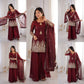 Red Elegant Fendy Silk Sharara Suit Set for Festive and marriage guest outfit
