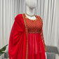 Red Faux Georgette Embroidered Sharara Set with Dupatta | Front & Back Embroidery | Party & Wedding Wear