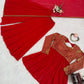 Red Faux Georgette Embroidered Sharara Set with Dupatta | Front & Back Embroidery | Party & Wedding Wear