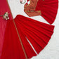Red Faux Georgette Embroidered Sharara Set with Dupatta | Front & Back Embroidery | Party & Wedding Wear