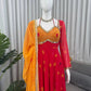 Red Foux Georgette Printed Suit Set for Festive and Party Wear