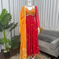 Red Foux Georgette Printed Suit Set for Festive and Party Wear