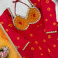 Red Foux Georgette Printed Suit Set for Festive and Party Wear