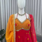 Red Foux Georgette Printed Suit Set for Festive and Party Wear