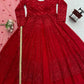 Red Fox Georgette Embroidered Lehenga Set with Dupatta