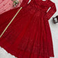 Red Fox Georgette Embroidered Lehenga Set with Dupatta