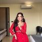 Red Georgette Embroidered Anarkali Set with Dupatta