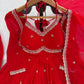 Red Georgette Embroidered Anarkali Set with Dupatta