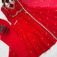 Red Georgette Embroidered Anarkali Set with Dupatta