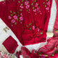 Red Handpainted Georgette Anarkali Set