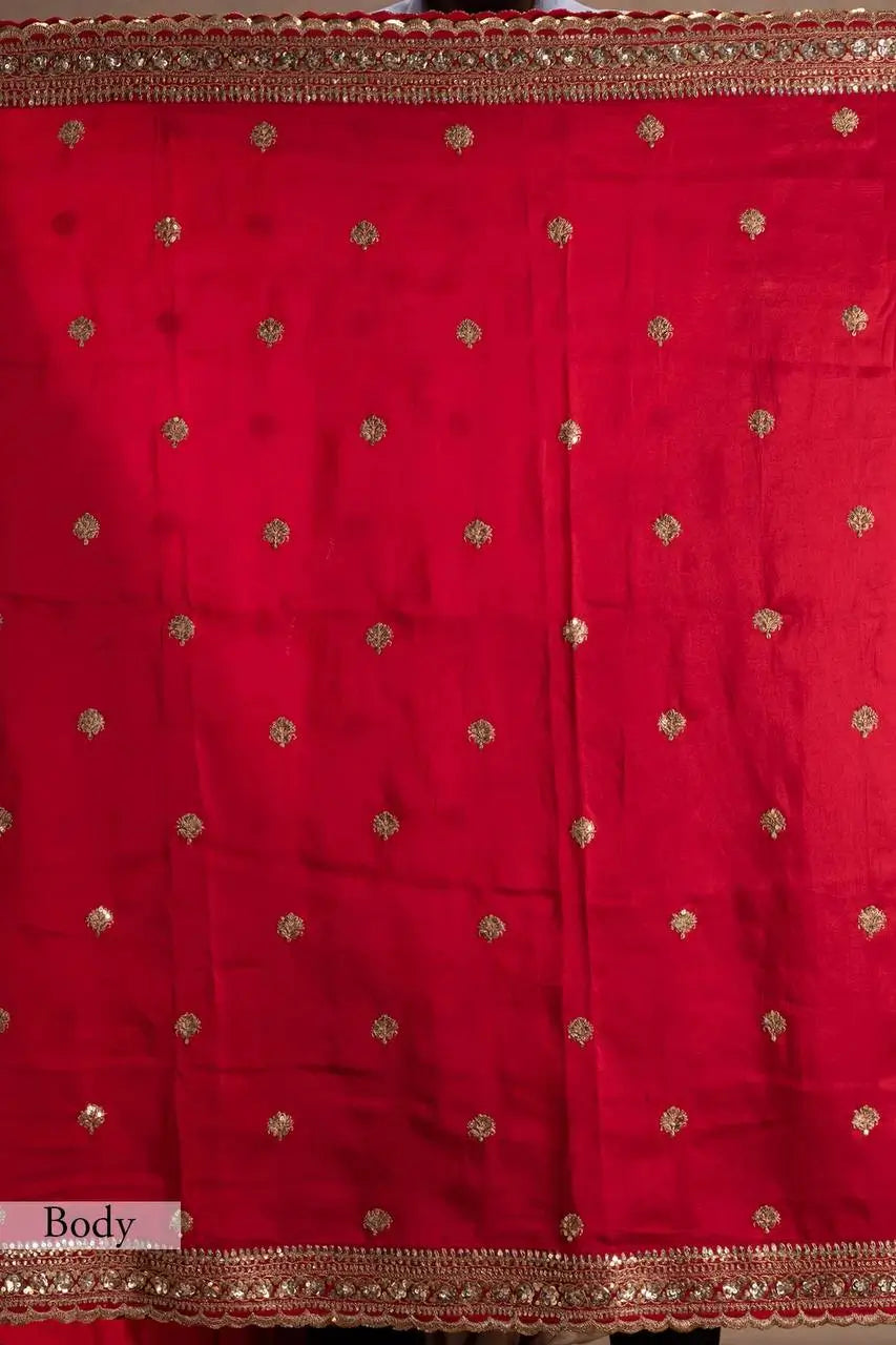 Red Jalpari Silk Designer Saree for Weddings and Festive Occasions