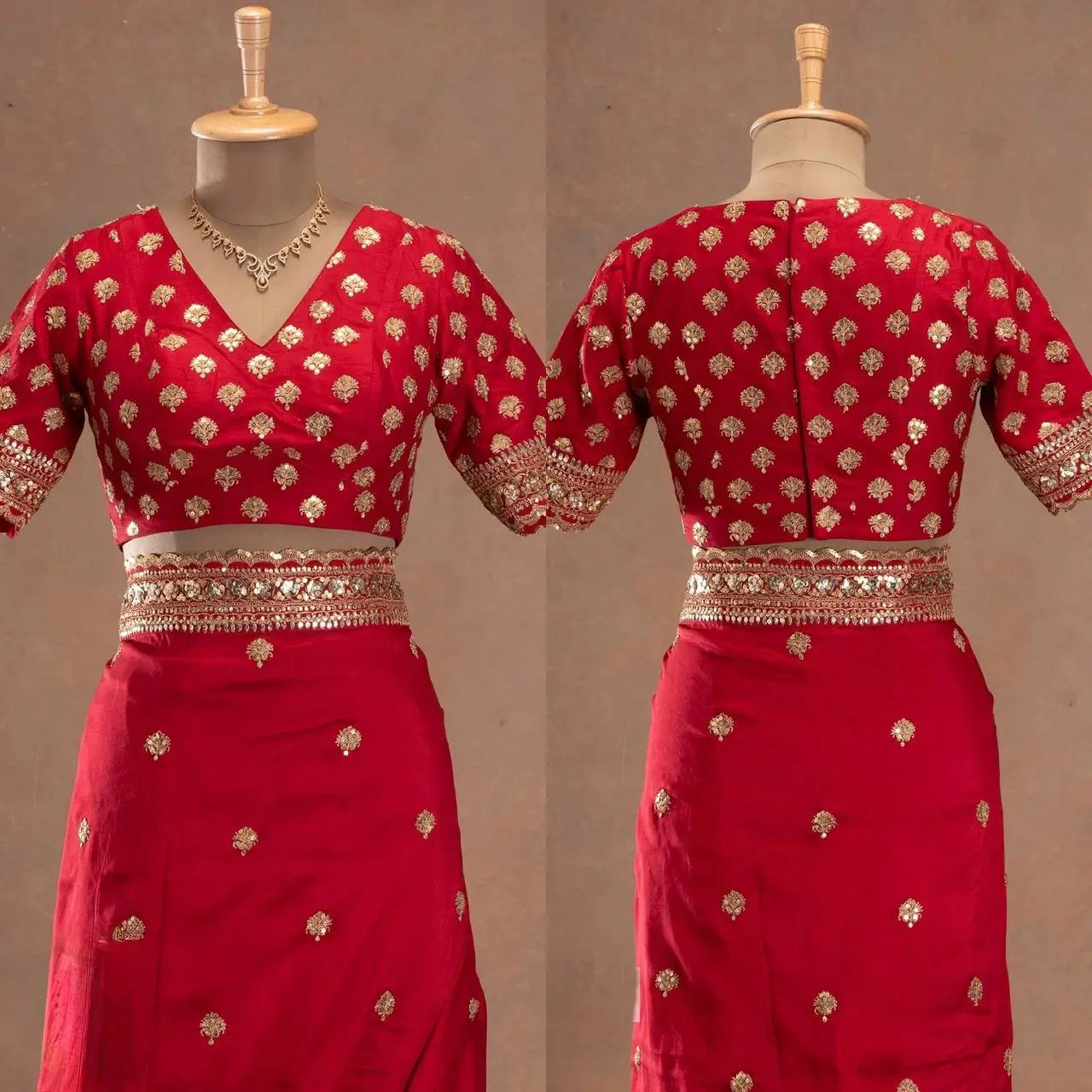 Red Jalpari Silk Designer Saree for Weddings and Festive Occasions