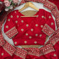 Red Jalpari Silk Designer Saree for Weddings and Festive Occasions
