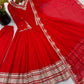 Red Mirror Sequin Anarkali Gown