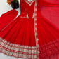 Red Mirror Sequin Anarkali Gown