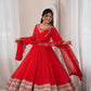 Red Mirror Sequin Anarkali Gown