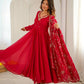 Red Mirror Umbrella Flaired Anarkali