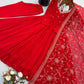 Red Mirror Umbrella Flaired Anarkali