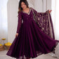Red Mirror Umbrella Flaired Anarkali