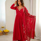 Red Mirror Umbrella Flaired Anarkali