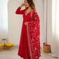 Red Mirror Umbrella Flaired Anarkali