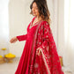 Red Mirror Umbrella Flaired Anarkali
