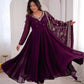 Red Mirror Umbrella Flaired Anarkali