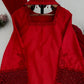 Red Natural Silk Suit Set with Beads Work and Farshi Palazzo for Festive and Wedding Wear