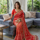 Red Patola Print Vichitra Silk Saree