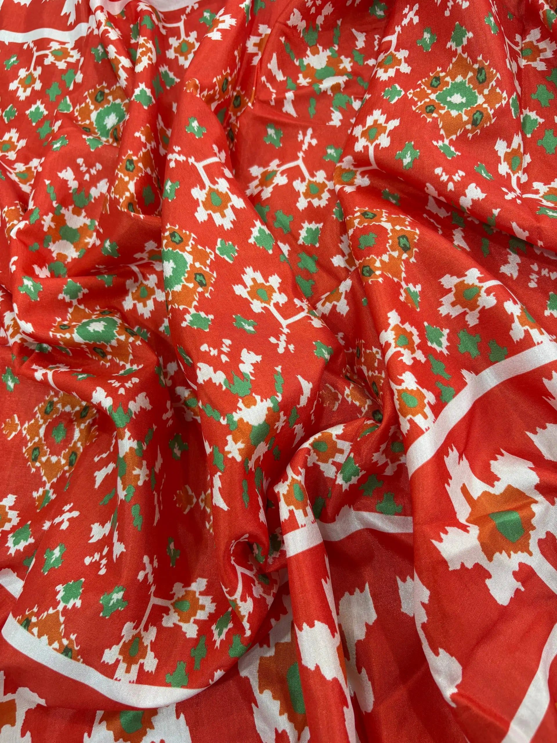 Red Patola Print Vichitra Silk Saree