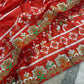 Red Patola Print Vichitra Silk Saree